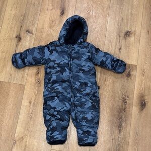 GAP Baby Snowsuit with Blue Camouflage
